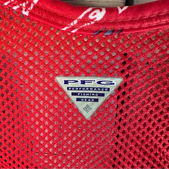 Columbia PFG Midway Bay Red Spark Americana Fish Print Omni-Wick Freeze plus siz - Picture 5 of 11